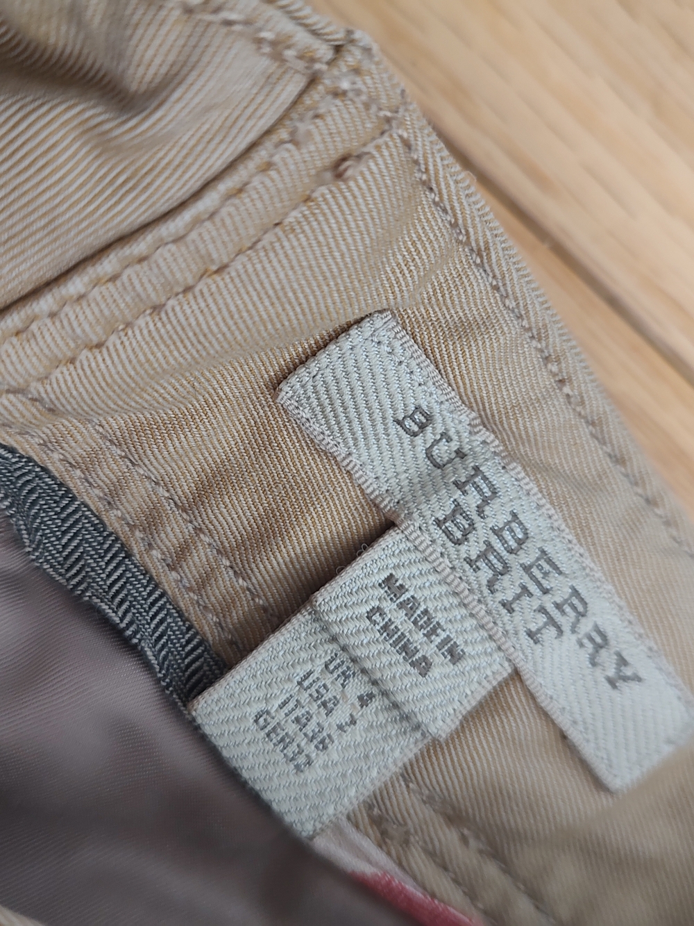 Burberry Brit pleated khaki straight leg chino pants sz 2 w/COA - Picture 3 of 7